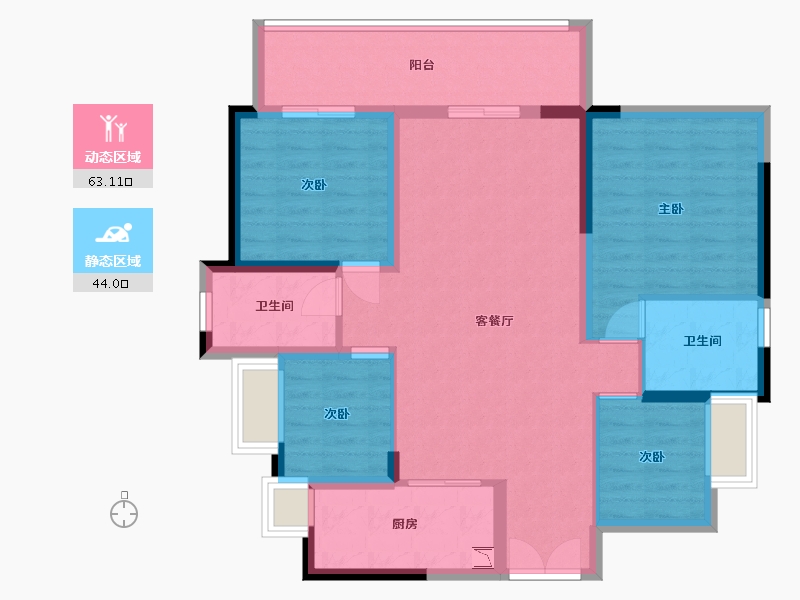 广东省-东莞市-御城-95.69-户型库-动静分区