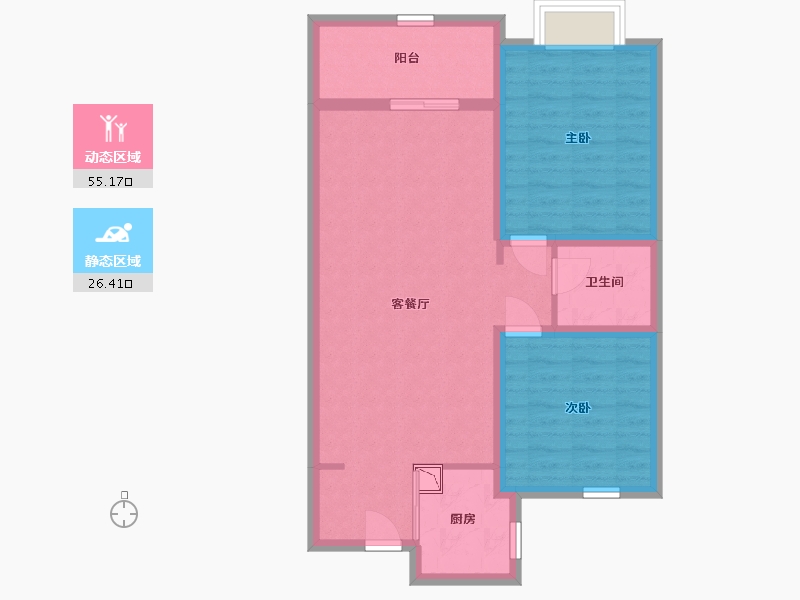 河北省-石家庄市-瀚林甲第-72.72-户型库-动静分区