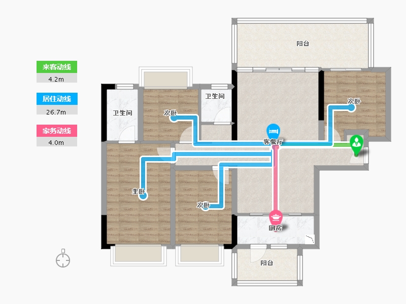 广西壮族自治区-南宁市-旭辉湖山樾-106.70-户型库-动静线