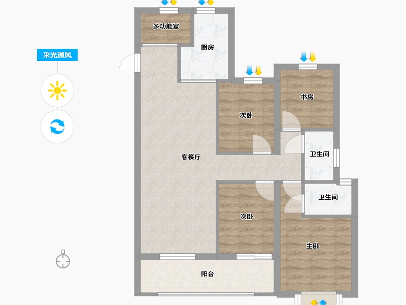 广西壮族自治区-北海市-嘉和冠山海-75.20-户型库-采光通风