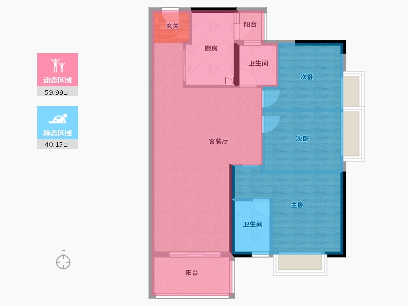 广东省-东莞市-佳兆业碧海云天-90.41-户型库-动静分区