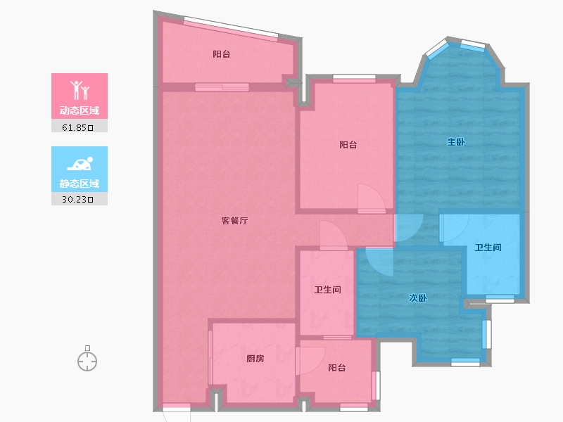 广东省-广州市-珠江御景湾-82.95-户型库-动静分区