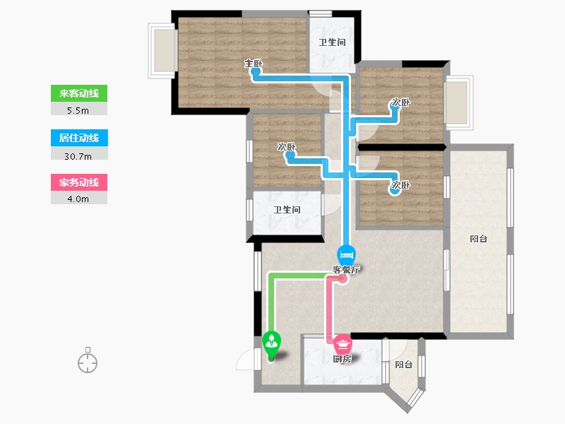 广西壮族自治区-南宁市-人和公园溪府-100.62-户型库-动静线