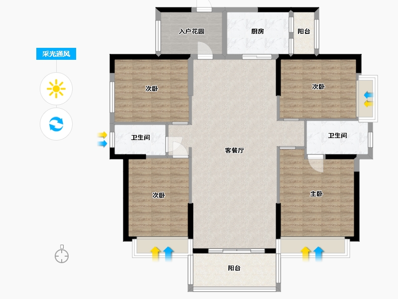 广东省-东莞市-佳兆业碧海云天-132.44-户型库-采光通风