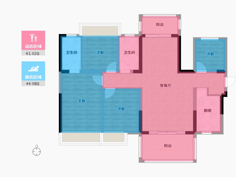 广西壮族自治区-南宁市-龙光玖誉府-93.59-户型库-动静分区