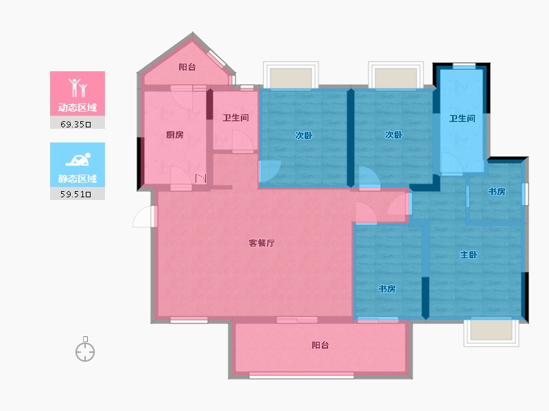 重庆-重庆市-阳光城悦江山-115.14-户型库-动静分区