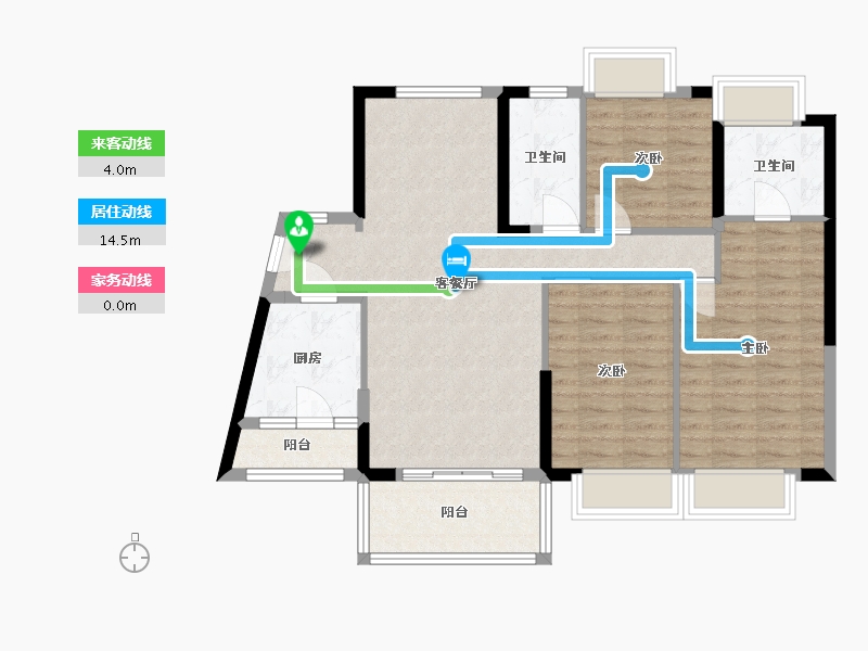 广东省-东莞市-佳兆业碧海云天-90.30-户型库-动静线