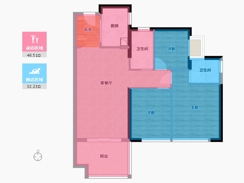 广东省-东莞市-首创禧瑞阅府-70.18-户型库-动静分区