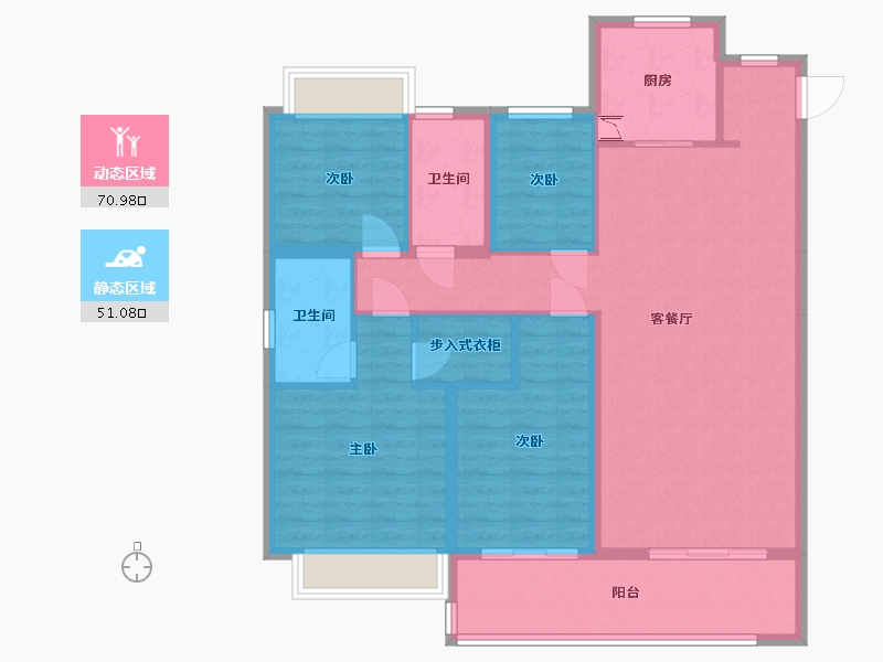 云南省-昆明市-俊发城逸璟峰-109.86-户型库-动静分区