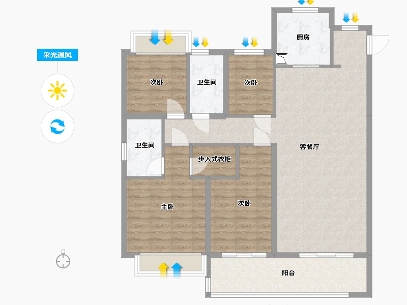 云南省-昆明市-俊发城逸璟峰-109.86-户型库-采光通风