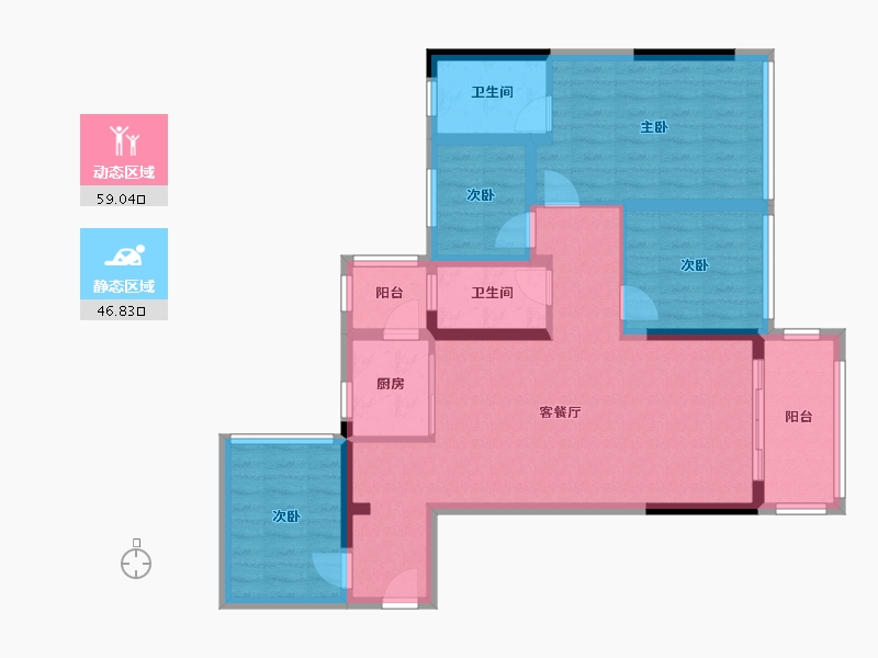 广西壮族自治区-南宁市-西建冠城世家-93.84-户型库-动静分区