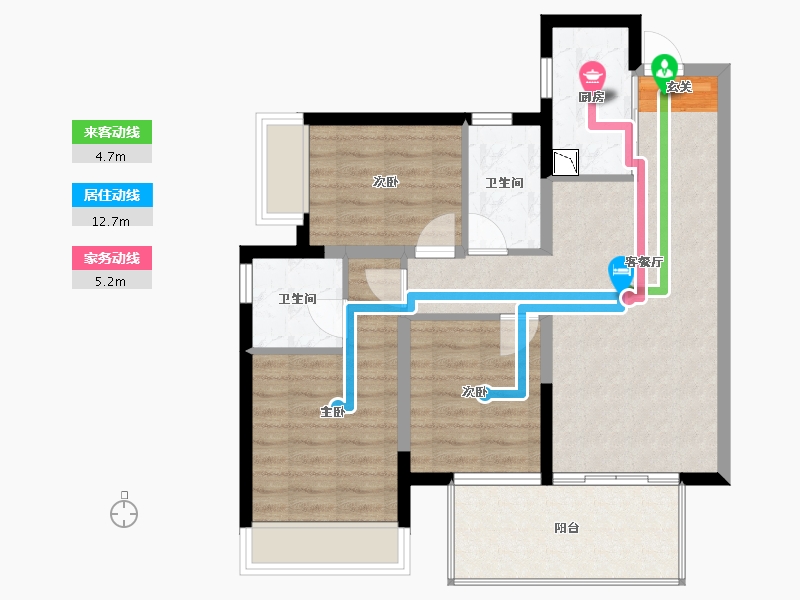 广西壮族自治区-南宁市-阳光城大唐檀境-76.90-户型库-动静线