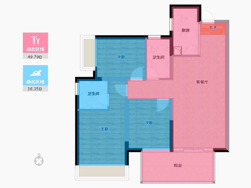 广西壮族自治区-南宁市-阳光城大唐檀境-76.90-户型库-动静分区