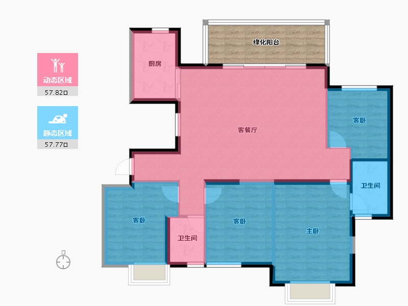 广西壮族自治区-南宁市-中海哈罗学府-116.40-户型库-动静分区