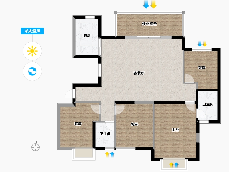 广西壮族自治区-南宁市-中海哈罗学府-116.40-户型库-采光通风