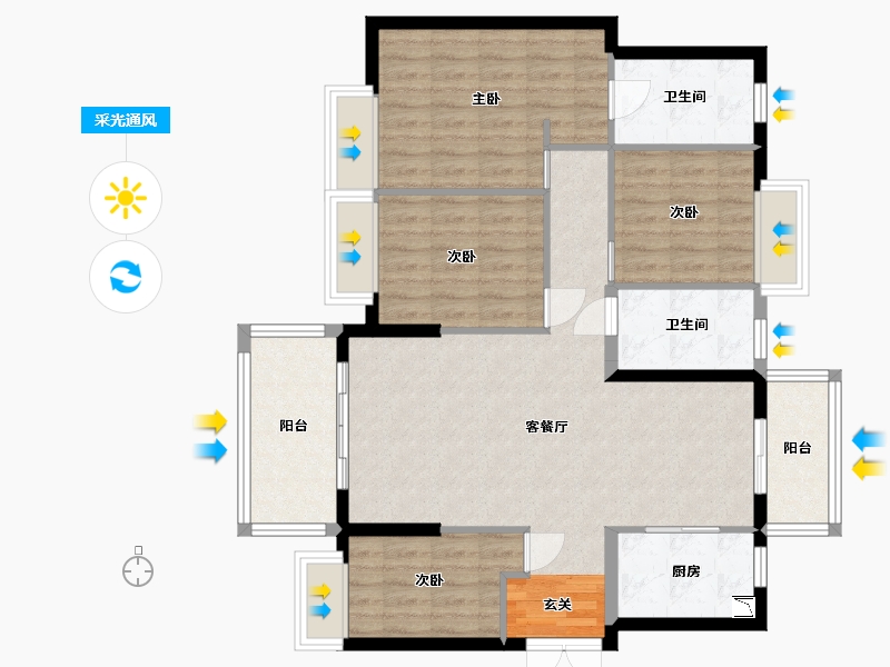 广东省-东莞市-佳兆业碧海云天-99.77-户型库-采光通风