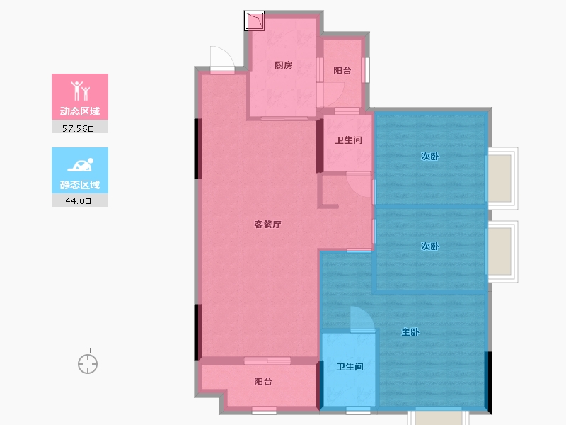 湖南省-长沙市-南山十里天池-91.55-户型库-动静分区