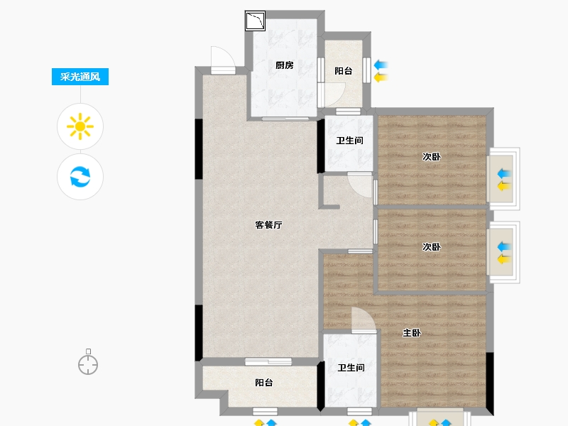 湖南省-长沙市-南山十里天池-91.55-户型库-采光通风