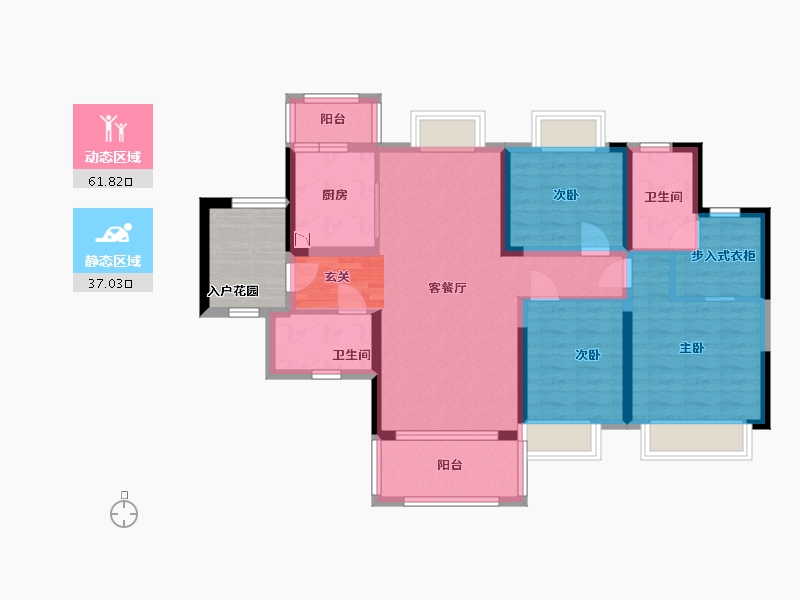 广东省-东莞市-金色半山花园-92.80-户型库-动静分区