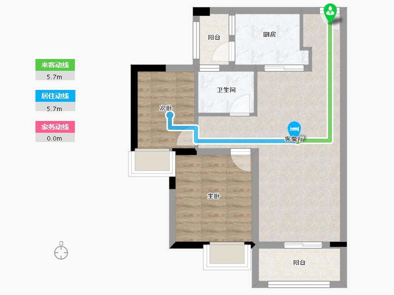 海南省-三亚市-凤凰华庭-58.73-户型库-动静线