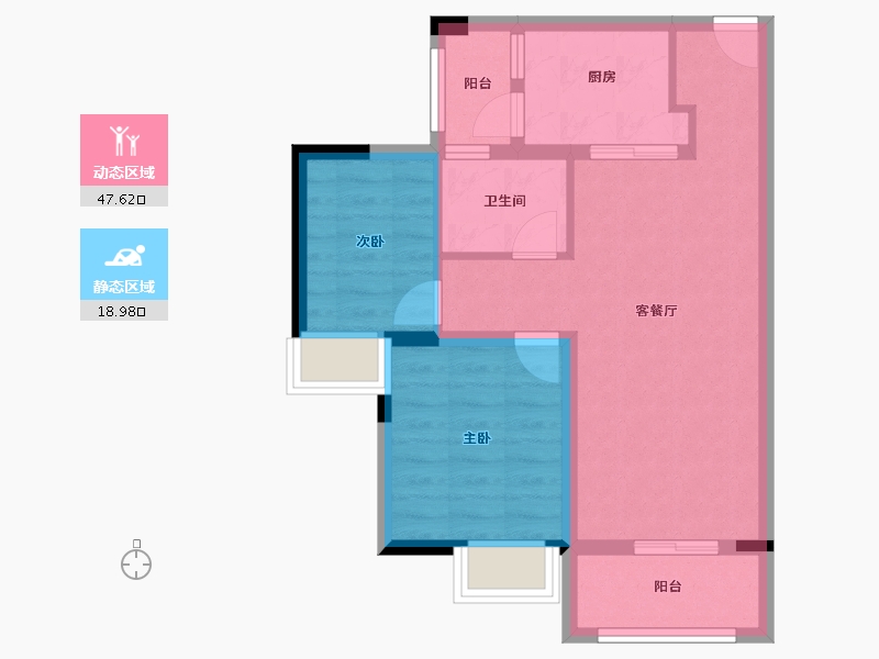 海南省-三亚市-凤凰华庭-58.73-户型库-动静分区