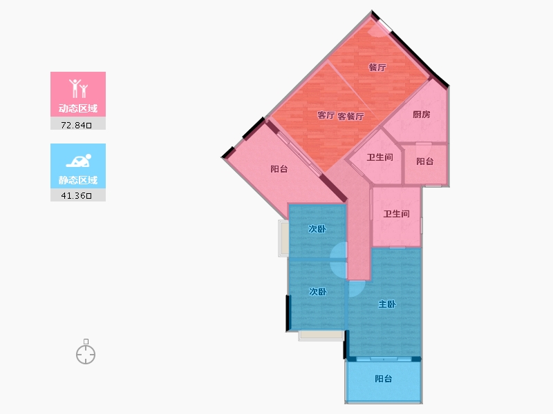 海南省-三亚市-海南陵水富力湾-106.65-户型库-动静分区