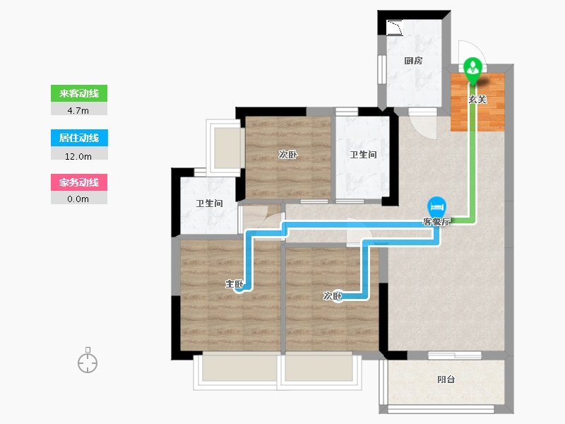 广东省-东莞市-唐商翰林府-63.73-户型库-动静线