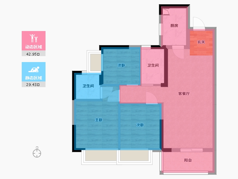 广东省-东莞市-唐商翰林府-63.73-户型库-动静分区