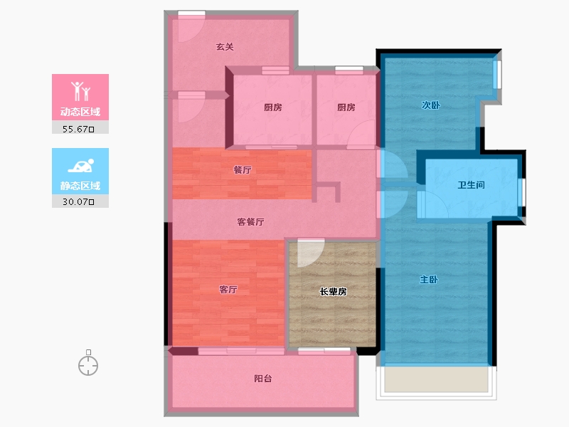 海南省-三亚市-保利崖州湾-83.77-户型库-动静分区