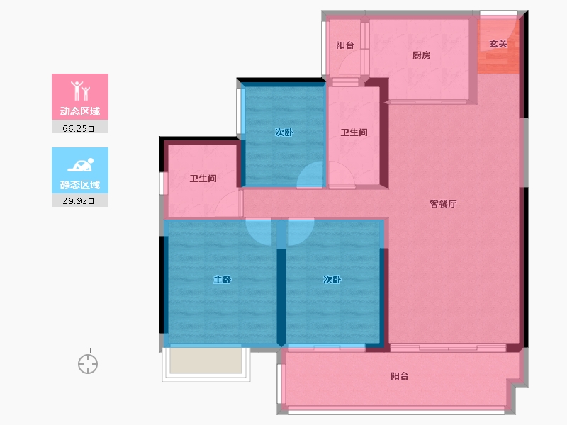 广东省-中山市-敏捷·紫岭天玺-86.00-户型库-动静分区