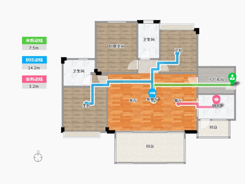 海南省-三亚市-海南陵水富力湾-109.04-户型库-动静线