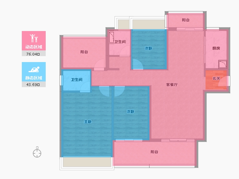 广东省-中山市-敏捷·紫岭天玺-107.39-户型库-动静分区