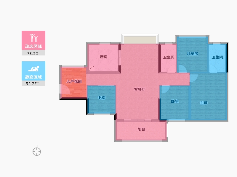 广西壮族自治区-贵港市-华泰荣御-113.75-户型库-动静分区