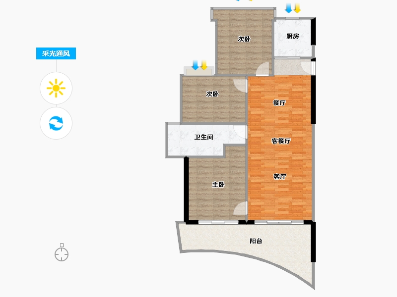 海南省-三亚市-华润石梅湾-99.22-户型库-采光通风