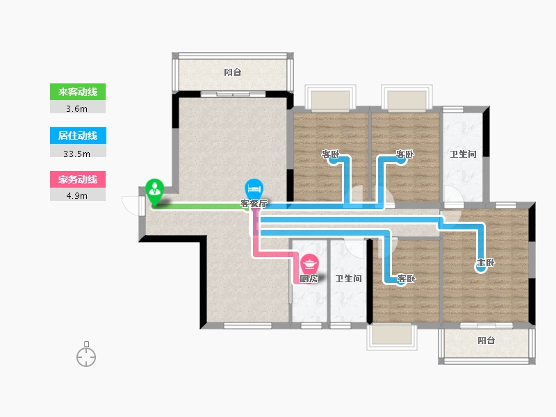 广西壮族自治区-南宁市-汉军冠江台-112.08-户型库-动静线