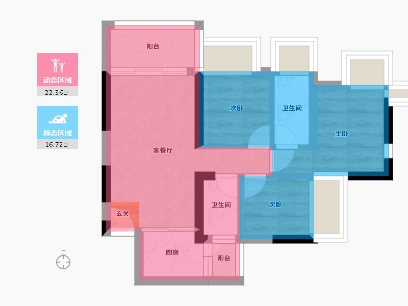 广东省-中山市-敏捷·紫岭天玺-33.06-户型库-动静分区