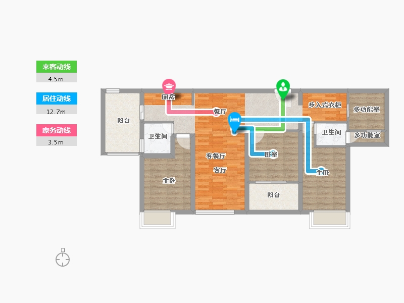 海南省-三亚市-天悦湖畔-86.73-户型库-动静线