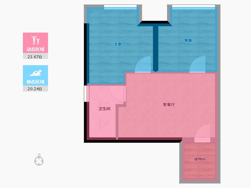 广西壮族自治区-南宁市-锦悦江南公寓-38.63-户型库-动静分区