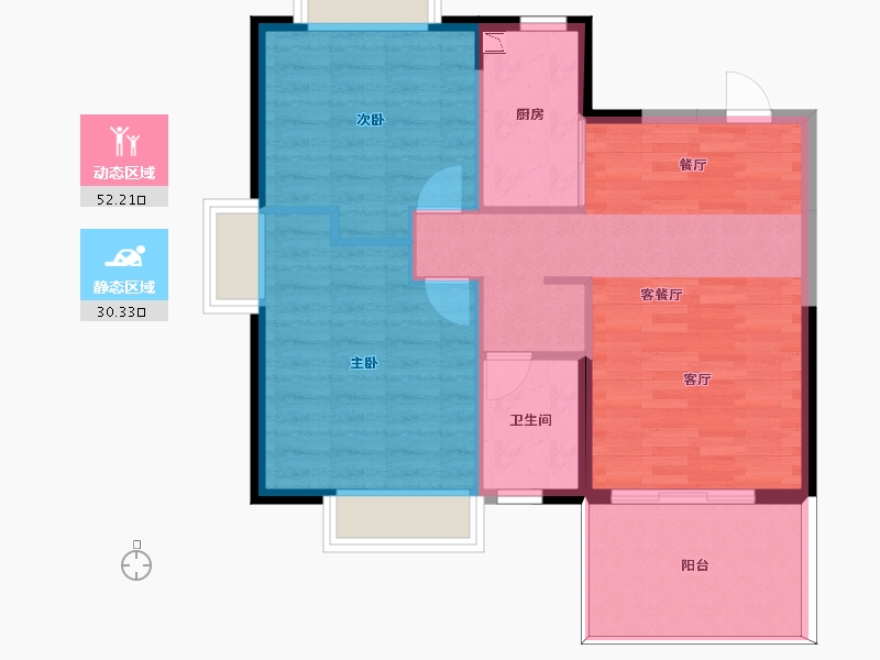 海南省-三亚市-悦居山海间-75.35-户型库-动静分区