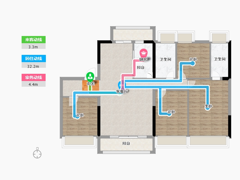 广东省-中山市-碧桂园·黄金时代-111.64-户型库-动静线