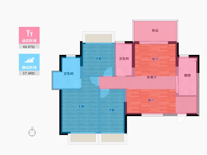 海南省-三亚市-悦居山海间-78.93-户型库-动静分区