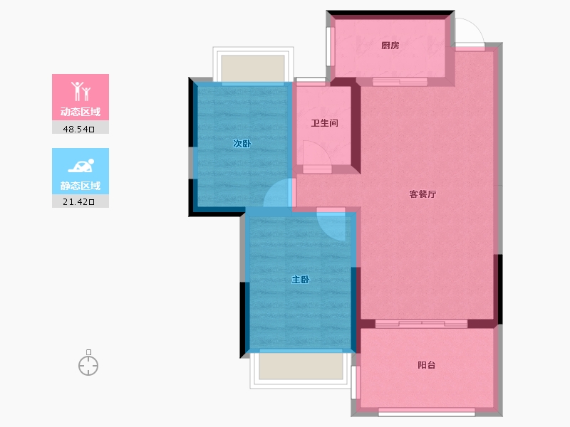 海南省-三亚市-沁园春城-61.98-户型库-动静分区