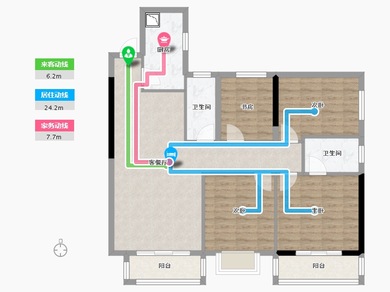 广西壮族自治区-南宁市-古匯壹号-96.95-户型库-动静线