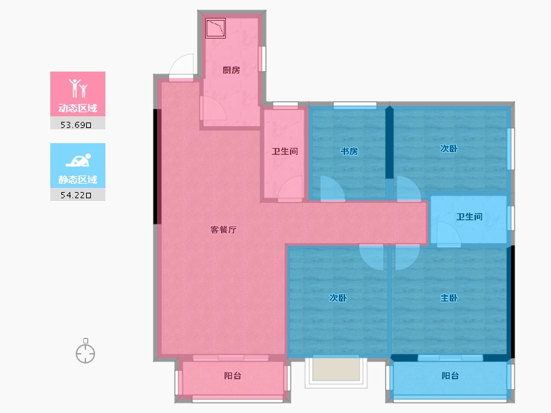 广西壮族自治区-南宁市-古匯壹号-96.95-户型库-动静分区