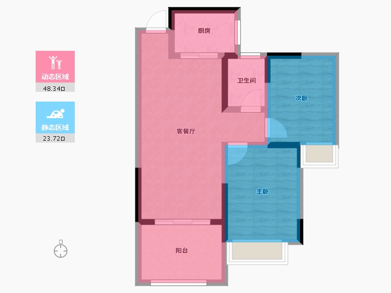 海南省-三亚市-沁园春城-64.00-户型库-动静分区