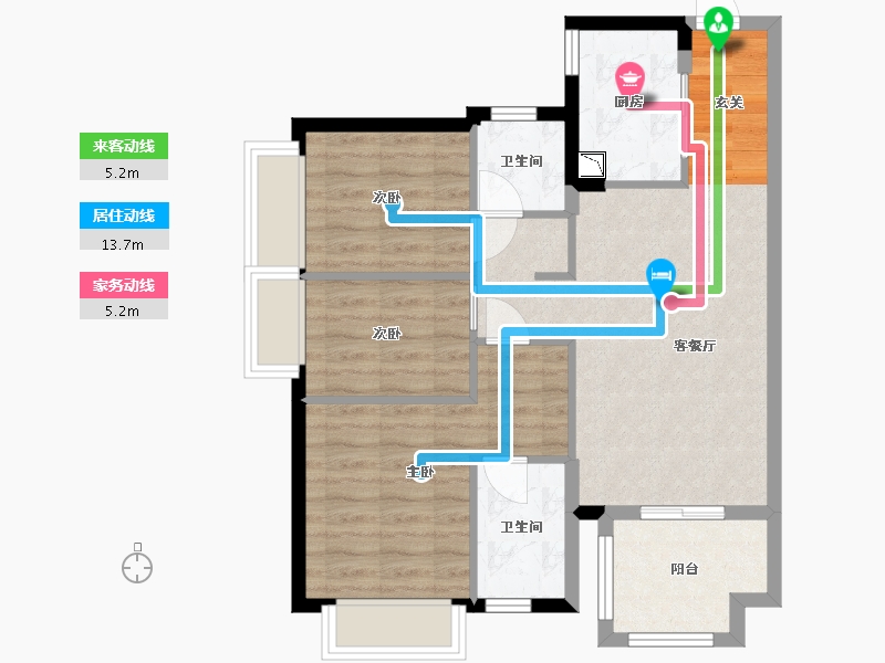 广东省-东莞市-和昌·众筑中央松湖-70.81-户型库-动静线