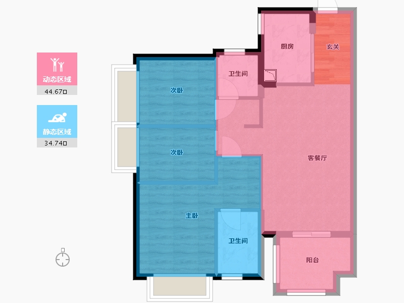 广东省-东莞市-和昌·众筑中央松湖-70.81-户型库-动静分区