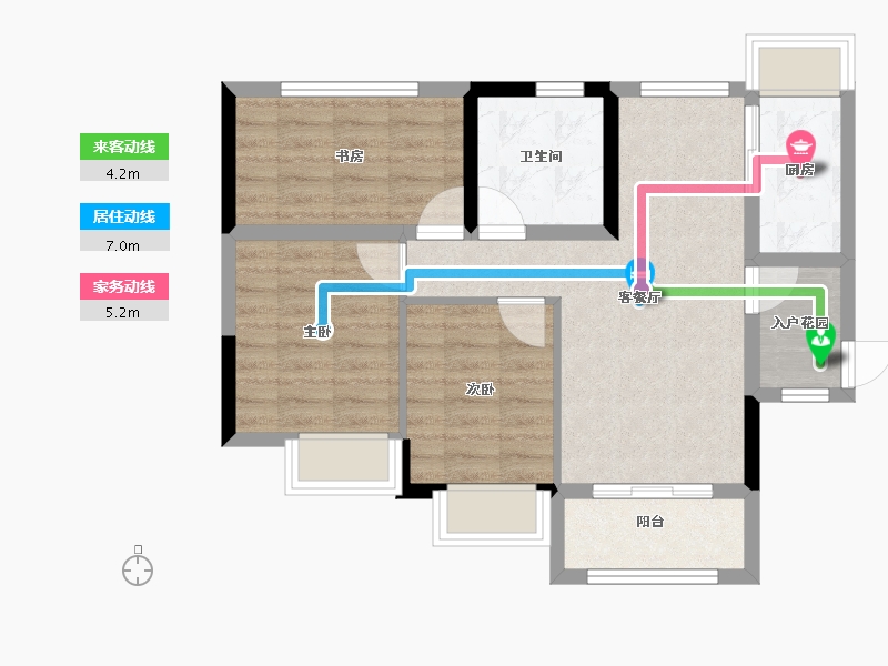 海南省-三亚市-凤凰华庭-65.98-户型库-动静线