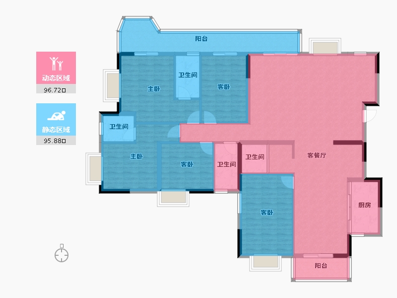 广西壮族自治区-南宁市-汉军冠江台-174.94-户型库-动静分区