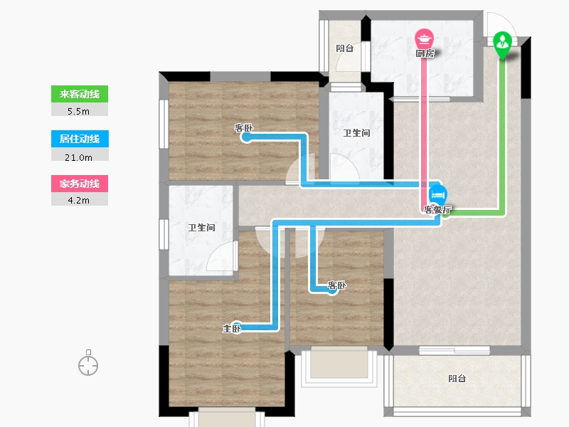 广西壮族自治区-南宁市-汉军冠江台-77.25-户型库-动静线